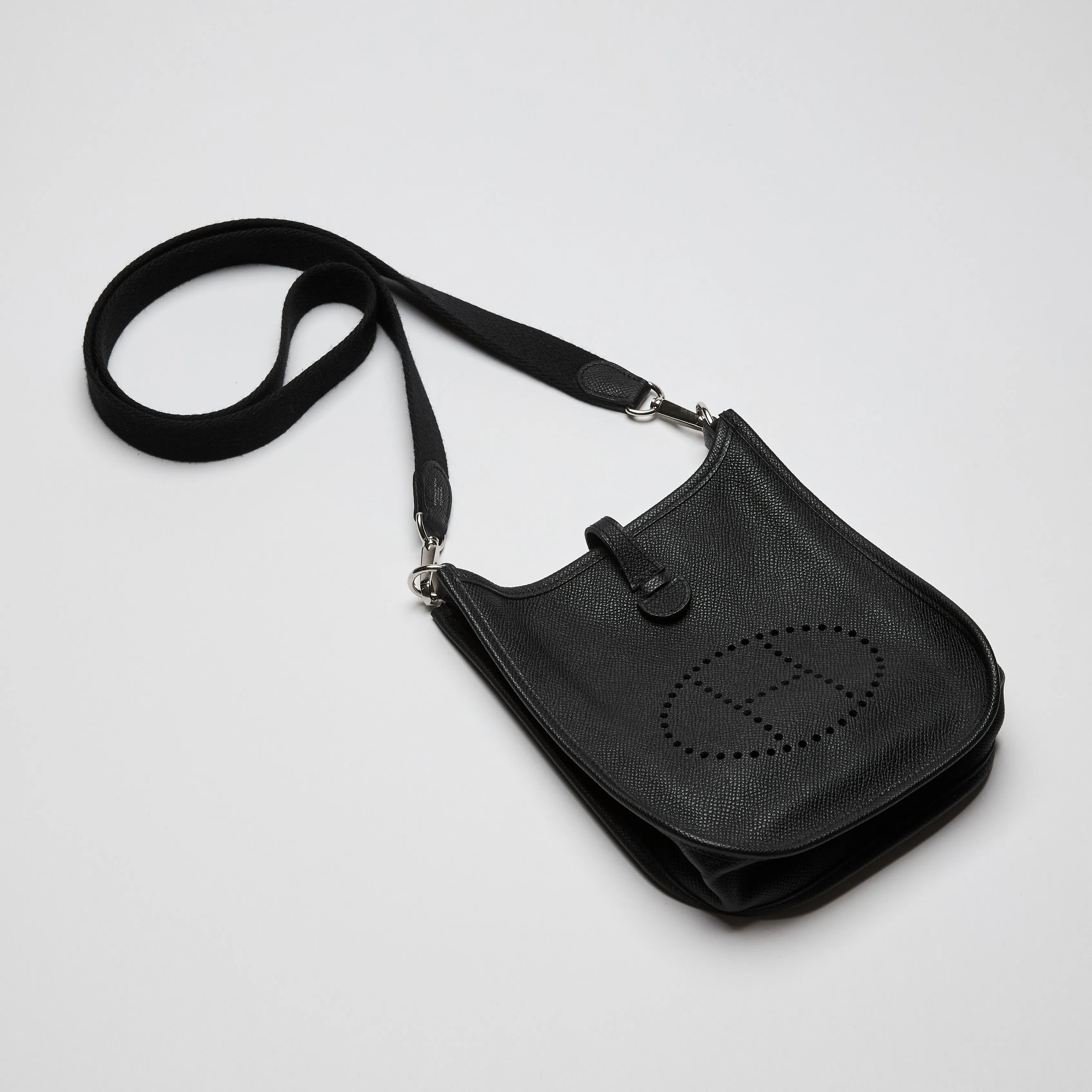 Hermes Black Epsom Leather TPM Evelyne Handbag