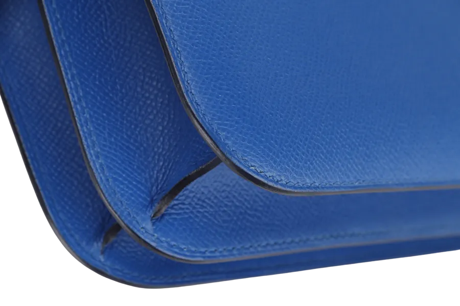 HERMES CONSTANCE 24 (STAMP C (2018) BLUE ZELLIGE EPSOM LEATHER GOLD HARDWARE, WITH DUST COVER & BOX