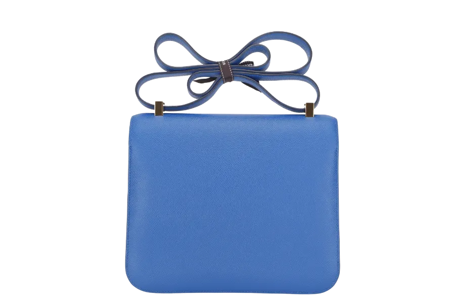 HERMES CONSTANCE 24 (STAMP C (2018) BLUE ZELLIGE EPSOM LEATHER GOLD HARDWARE, WITH DUST COVER & BOX