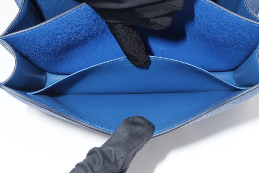 HERMES CONSTANCE 24 (STAMP C (2018) BLUE ZELLIGE EPSOM LEATHER GOLD HARDWARE, WITH DUST COVER & BOX