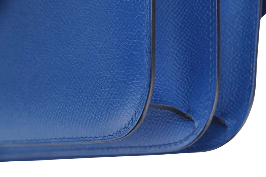 HERMES CONSTANCE 24 (STAMP C (2018) BLUE ZELLIGE EPSOM LEATHER GOLD HARDWARE, WITH DUST COVER & BOX