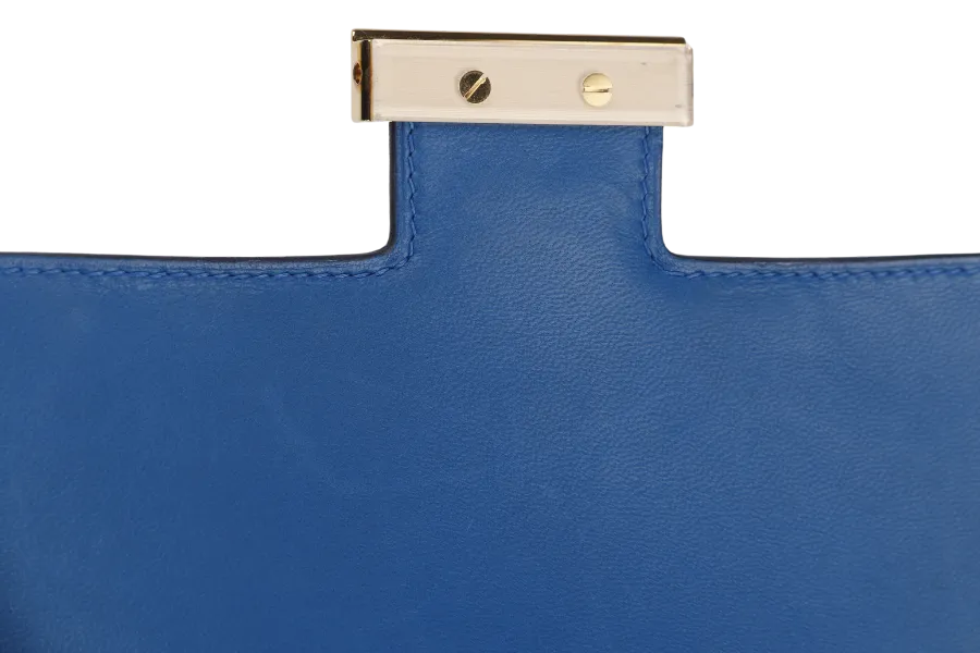 HERMES CONSTANCE 24 (STAMP C (2018) BLUE ZELLIGE EPSOM LEATHER GOLD HARDWARE, WITH DUST COVER & BOX