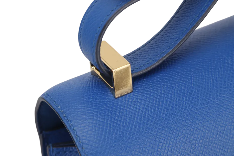 HERMES CONSTANCE 24 (STAMP C (2018) BLUE ZELLIGE EPSOM LEATHER GOLD HARDWARE, WITH DUST COVER & BOX
