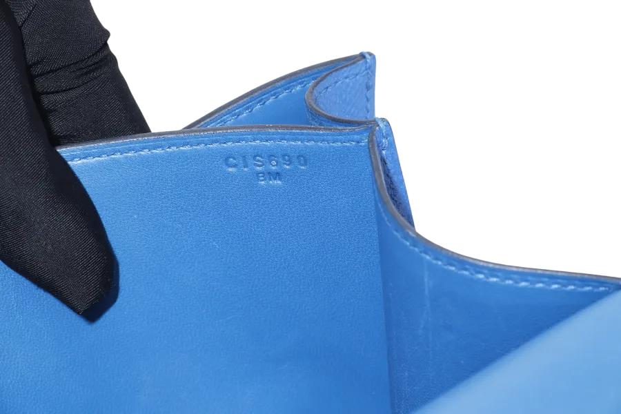 HERMES CONSTANCE 24 (STAMP C (2018) BLUE ZELLIGE EPSOM LEATHER GOLD HARDWARE, WITH DUST COVER & BOX