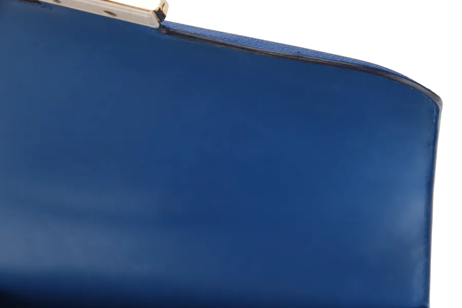 HERMES CONSTANCE 24 (STAMP C (2018) BLUE ZELLIGE EPSOM LEATHER GOLD HARDWARE, WITH DUST COVER & BOX