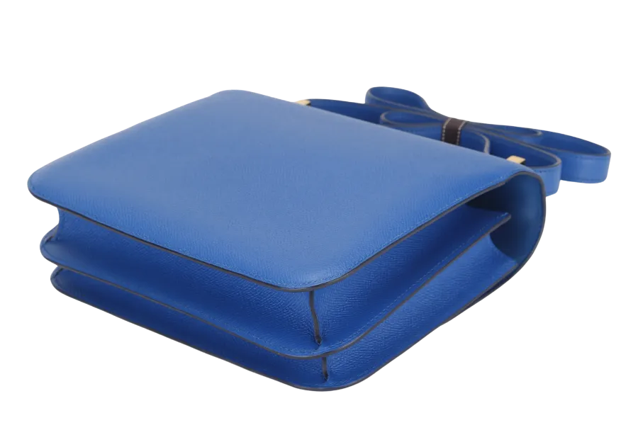 HERMES CONSTANCE 24 (STAMP C (2018) BLUE ZELLIGE EPSOM LEATHER GOLD HARDWARE, WITH DUST COVER & BOX