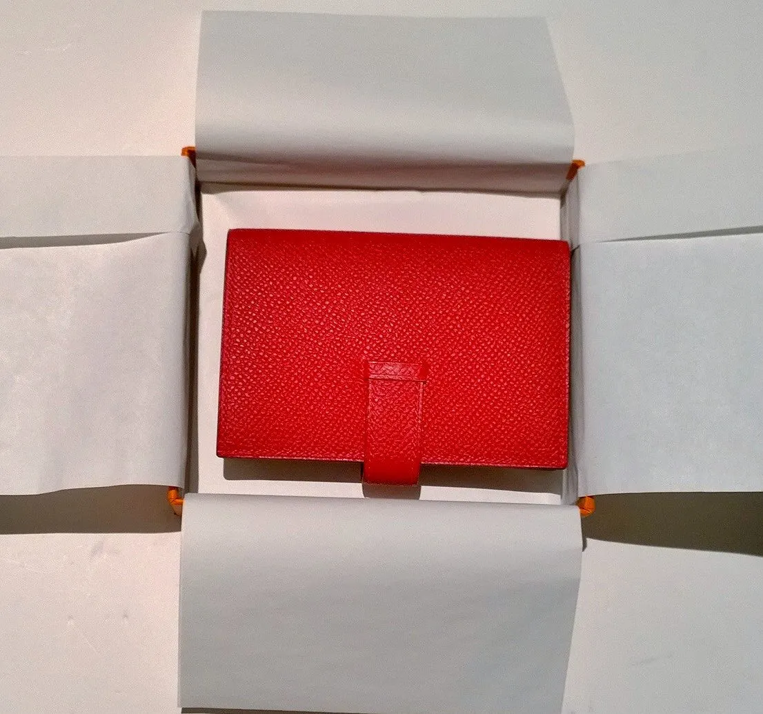 Hermès  Bearn Mini Wallet in Casaque Red Epsom Calfskin