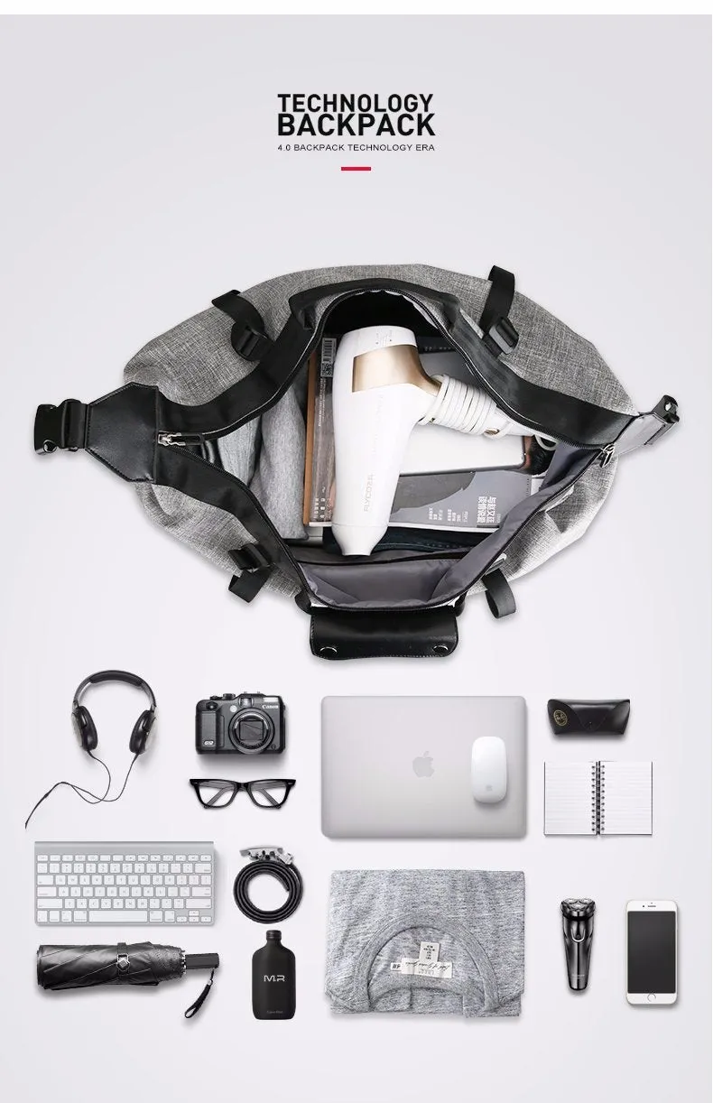 High Capacity Fashion  Men's Travel Bag - Black,Grey