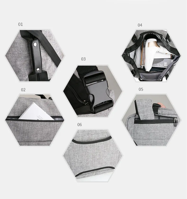 High Capacity Fashion  Men's Travel Bag - Black,Grey