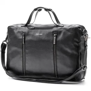 Hook and Albert Men's Leather 3 Way Multipurpose Bag, Black