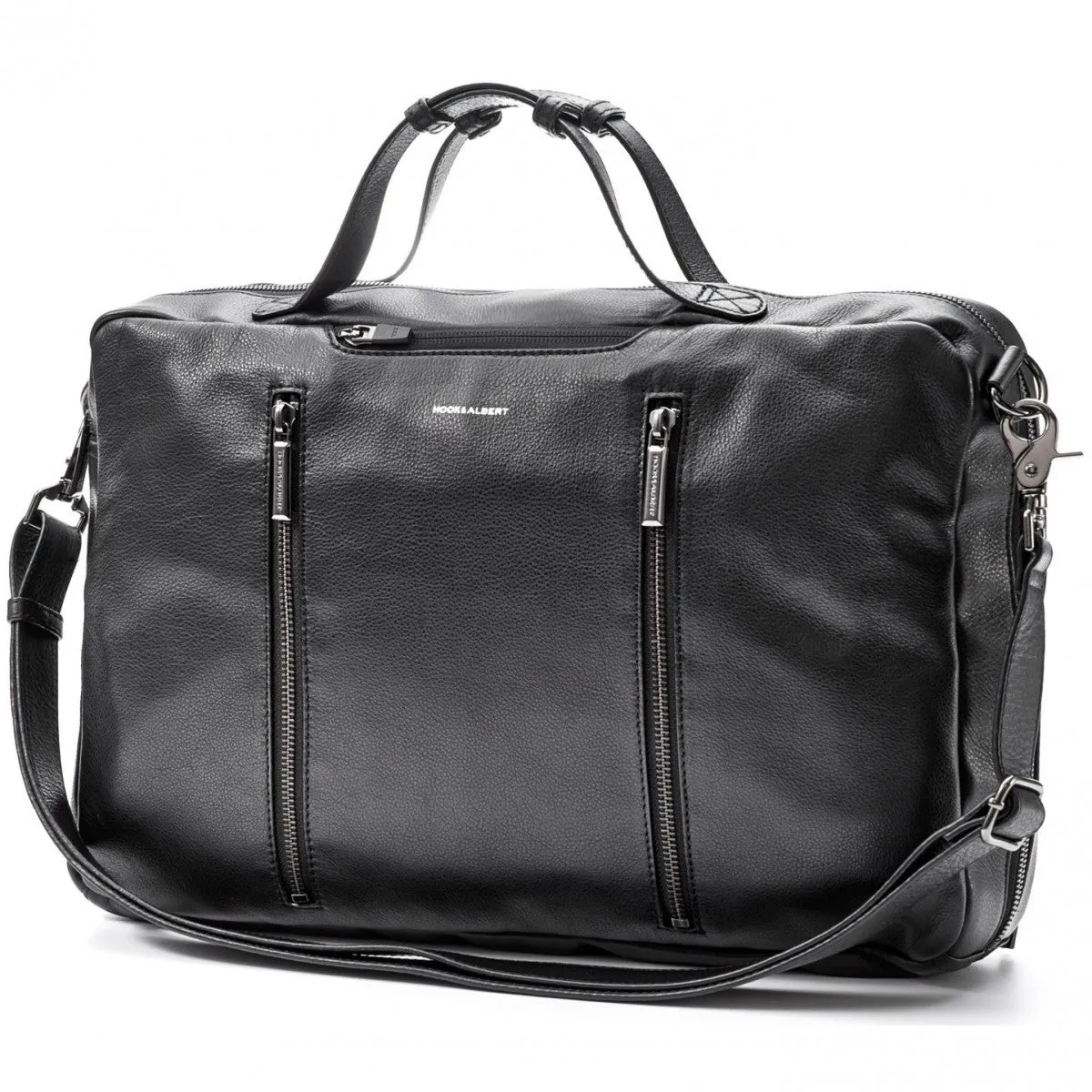 Hook and Albert Men's Leather 3 Way Multipurpose Bag, Black