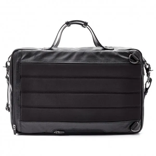 Hook and Albert Men's Leather 3 Way Multipurpose Bag, Black