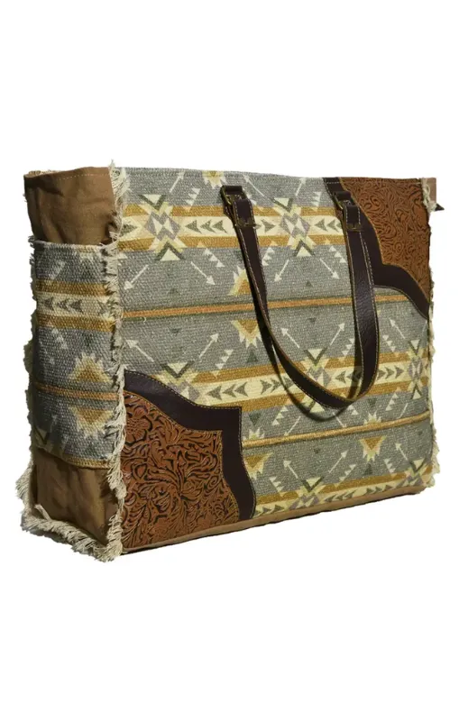 Hopofly - Canvas & Leather Women's Urbar Weekender Bag - JH-6035