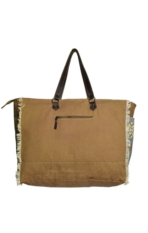 Hopofly - Canvas & Leather Women's Urbar Weekender Bag - JH-6035