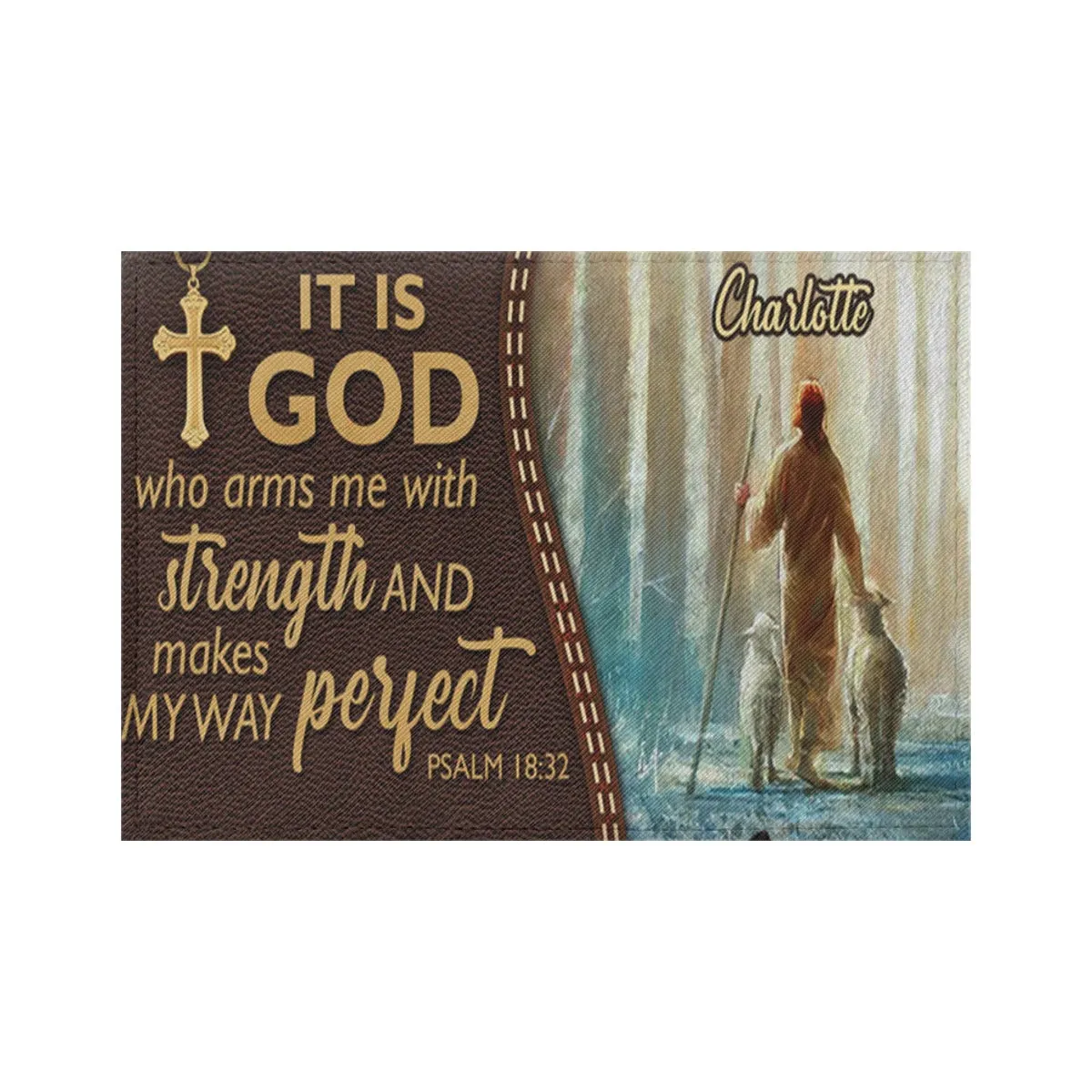 HPSP Checkbook Cover, PU Card Bag, Personalized Christian Large Leather Tote Bag, It Is God Who Arms