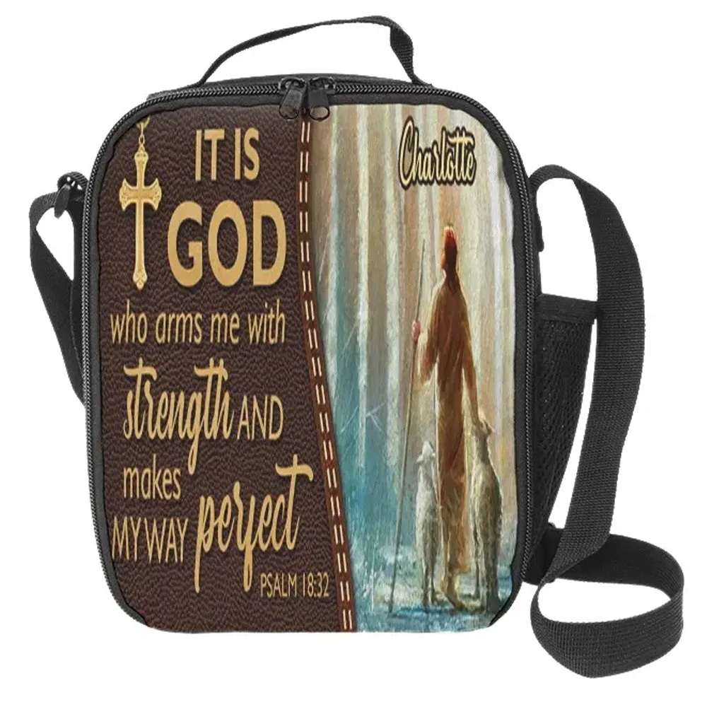 HPSP Checkbook Cover, PU Card Bag, Personalized Christian Large Leather Tote Bag, It Is God Who Arms