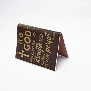 HPSP Checkbook Cover, PU Card Bag, Personalized Christian Large Leather Tote Bag, It Is God Who Arms