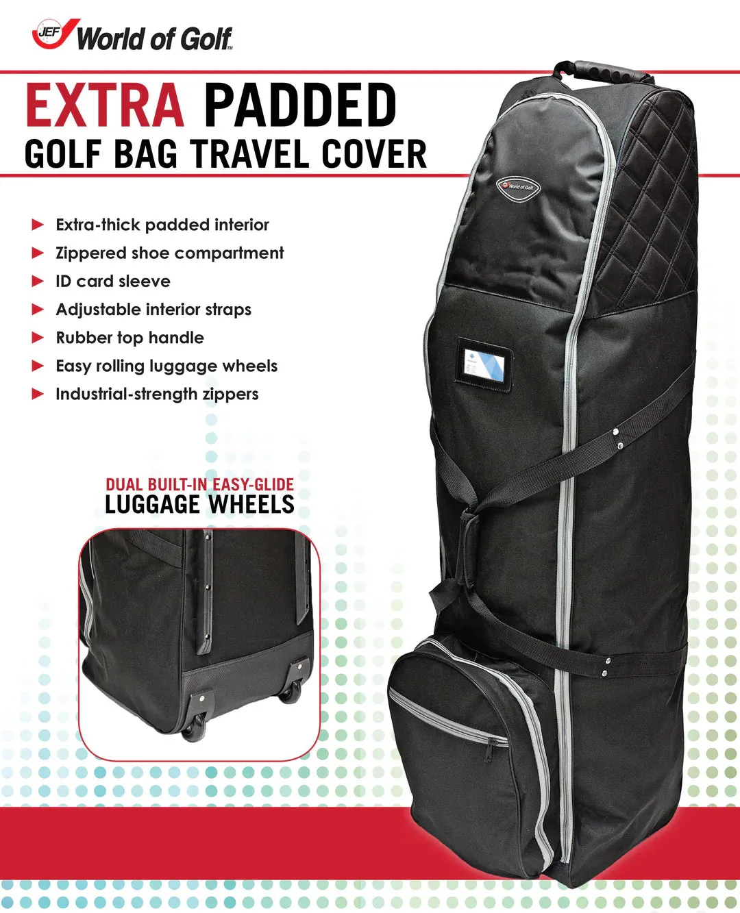 JEF World of Golf Premium Golf Bag Travel Cover