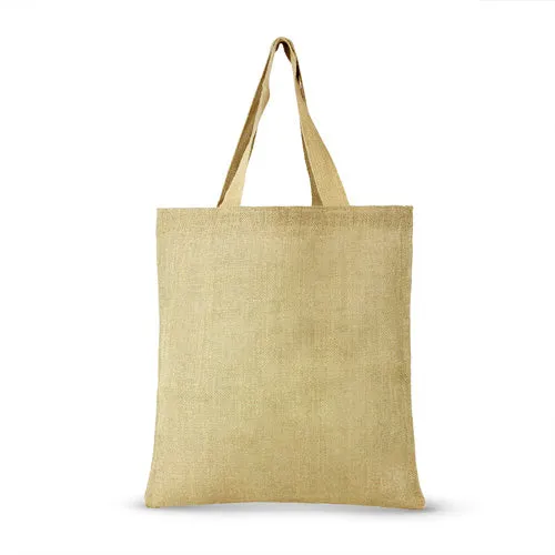 Jute Shopping Bag with cotton webbed handles -