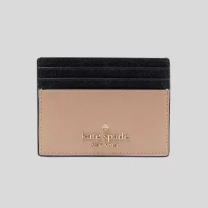 KATE SPADE Madison Small Slim Card Holder Toasted Hazelnut Multi RS-KC516