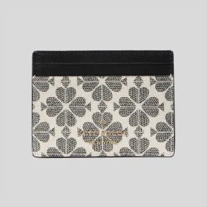 KATE SPADE Signature Spade Flower Small Slim Card Holder Black Multi RB-KI371