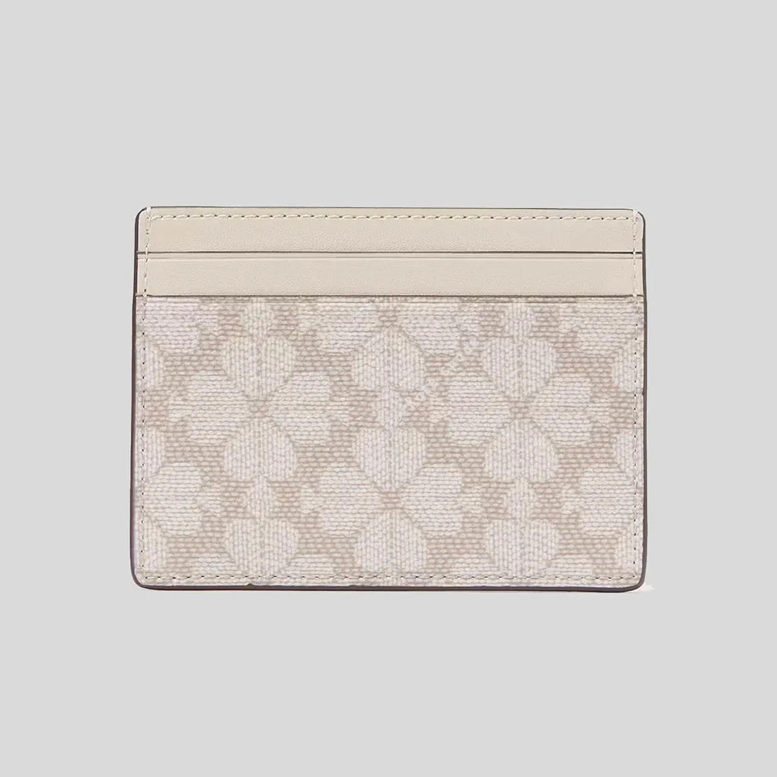 KATE SPADE Signature Spade Flower Small Slim Card Holder Dark Beige Multi RS-KI371