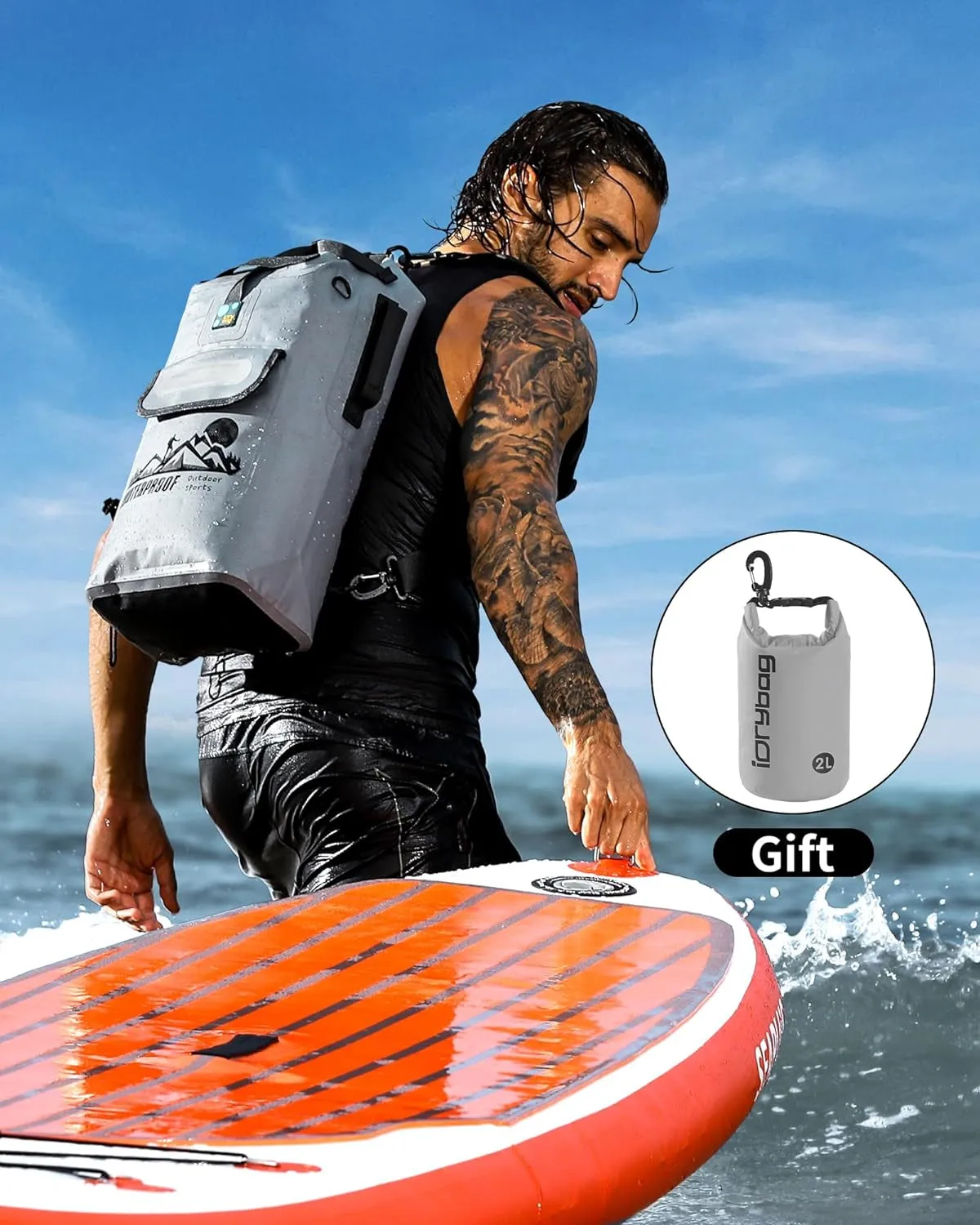 Kayak Dry Bag Backpack, Waterproof Backpack for Men, 20L/30L/40L