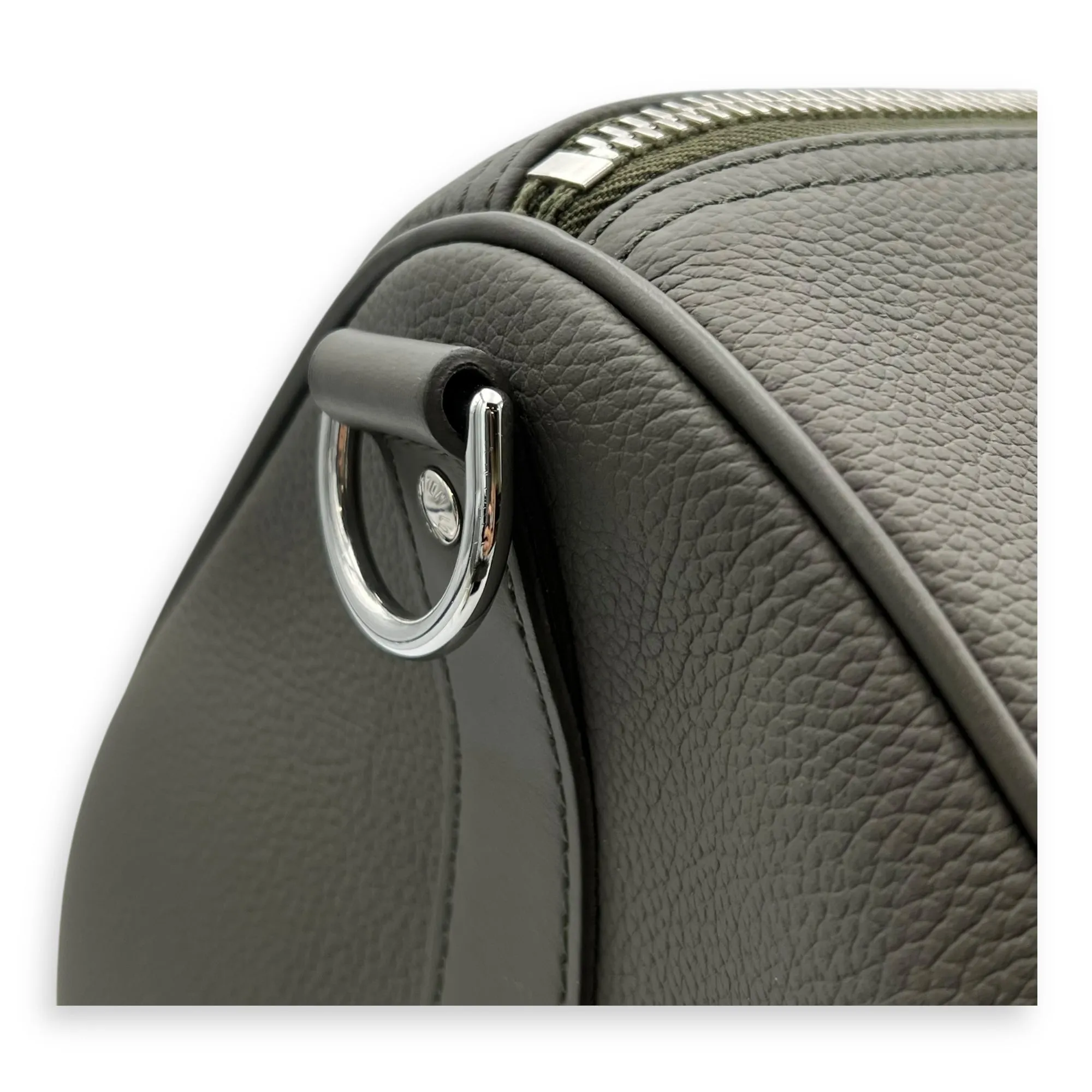 Keepall 50 Grey Top Handle Bag in Aerogram Leather, Silver hardware