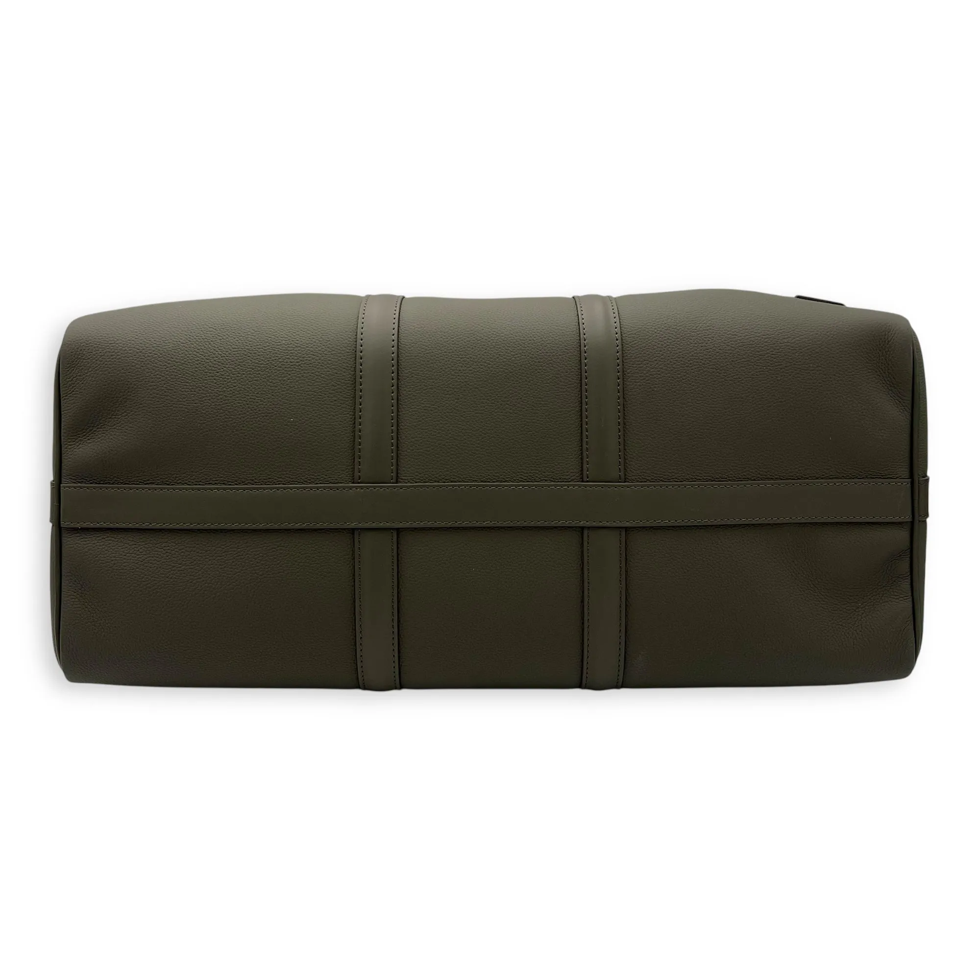 Keepall 50 Grey Top Handle Bag in Aerogram Leather, Silver hardware