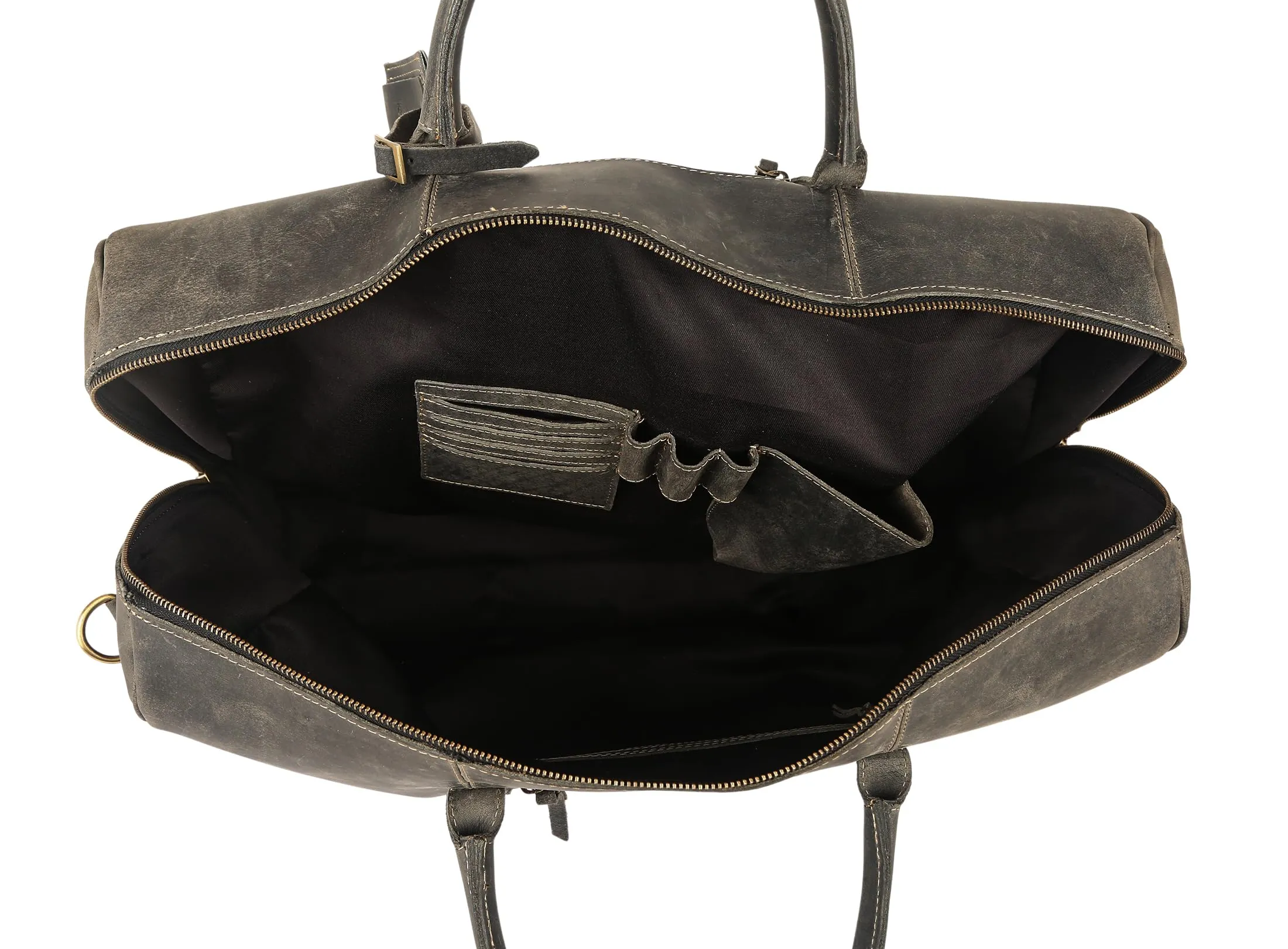 KomalC Leather Travel Duffel Bags for Men and Women Full Grain Leather Overnight Weekend Leather Bags Sports Gym Duffle