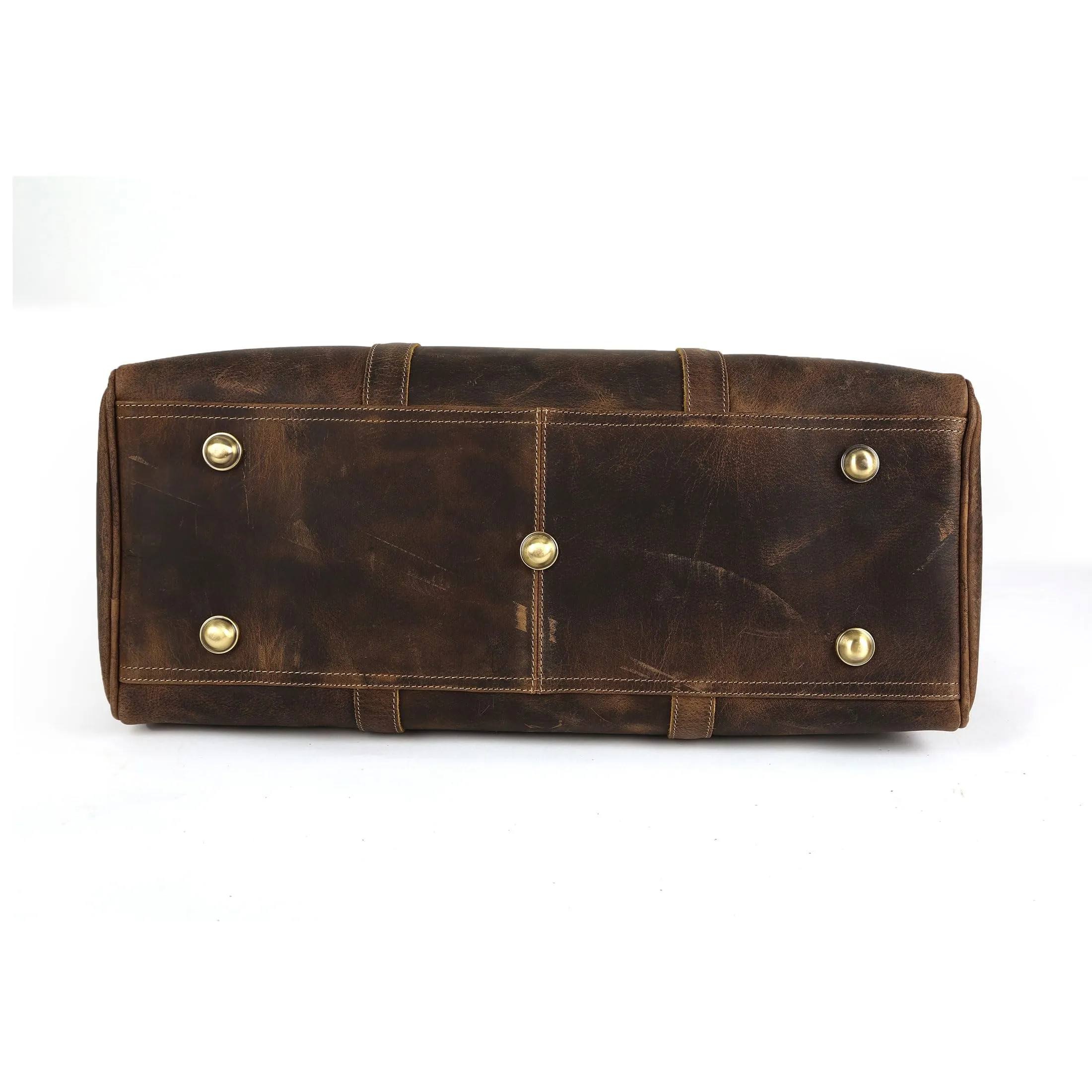KomalC Leather Travel Duffel Bags for Men and Women Full Grain Leather Overnight Weekend Leather Bags Sports Gym Duffle