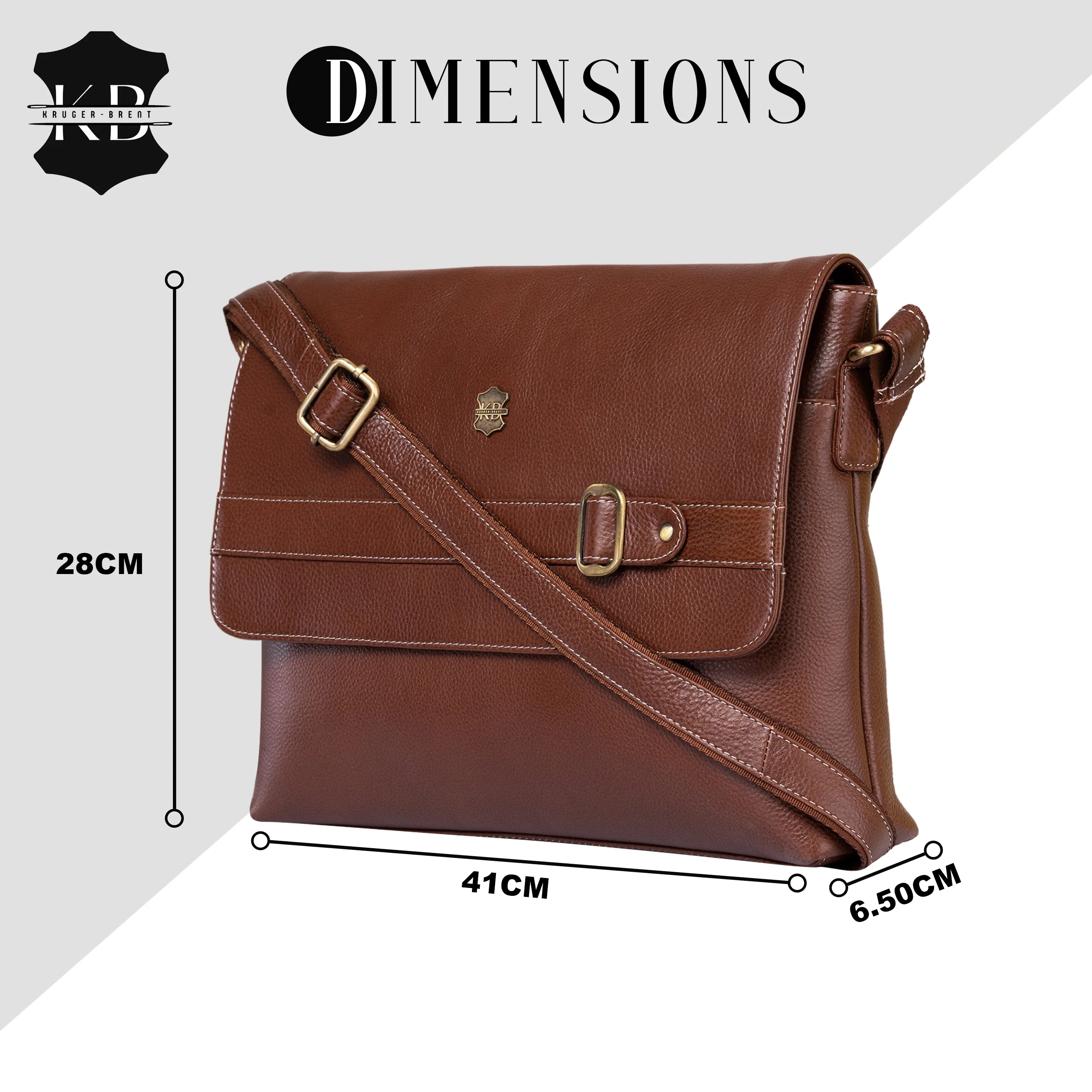 Kuger-Brent Dionysus Brown Genuine Leather Unisex Messenger Bag