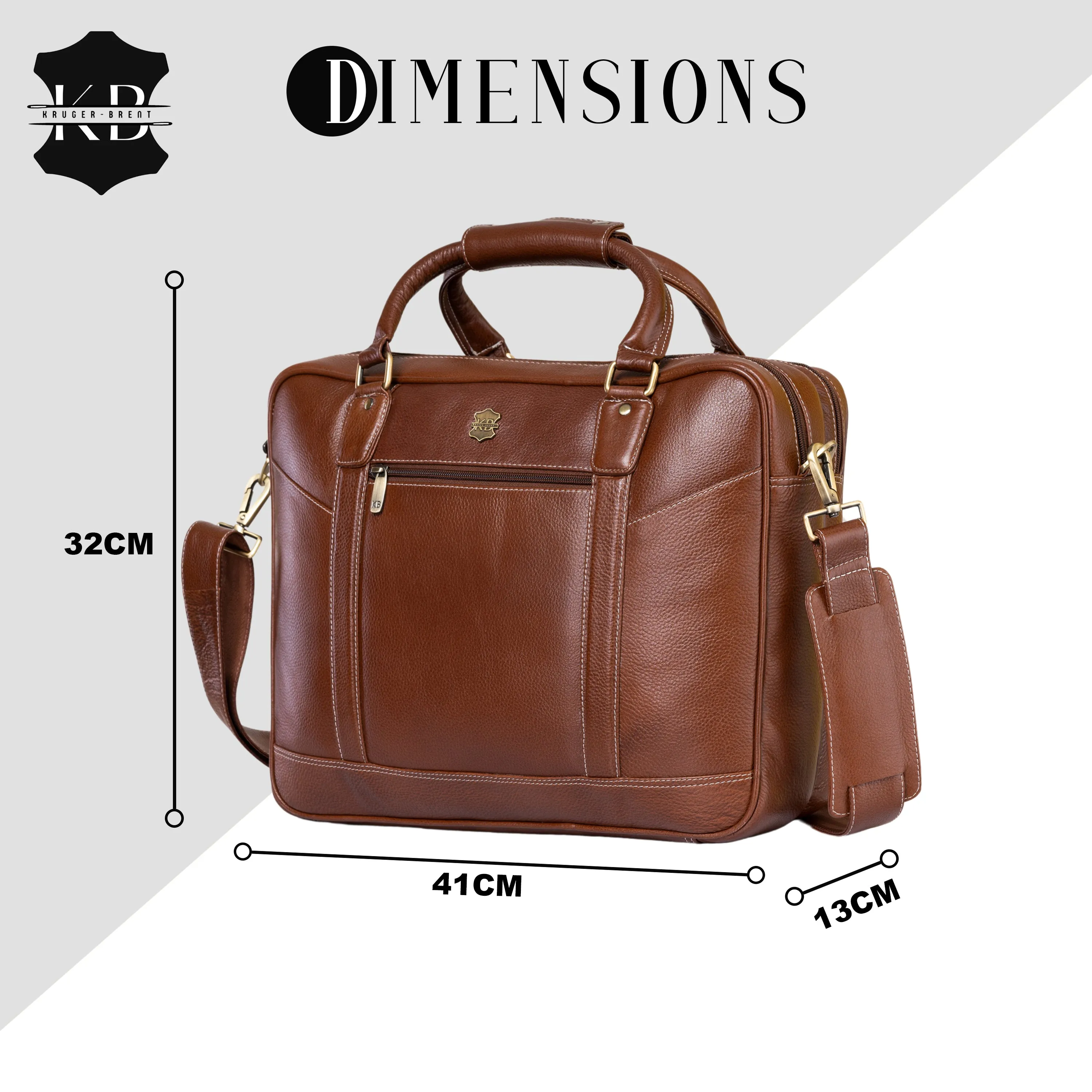 Kuger-Brent Spectre Brown Genuine Leather Unisex Messenger Bag