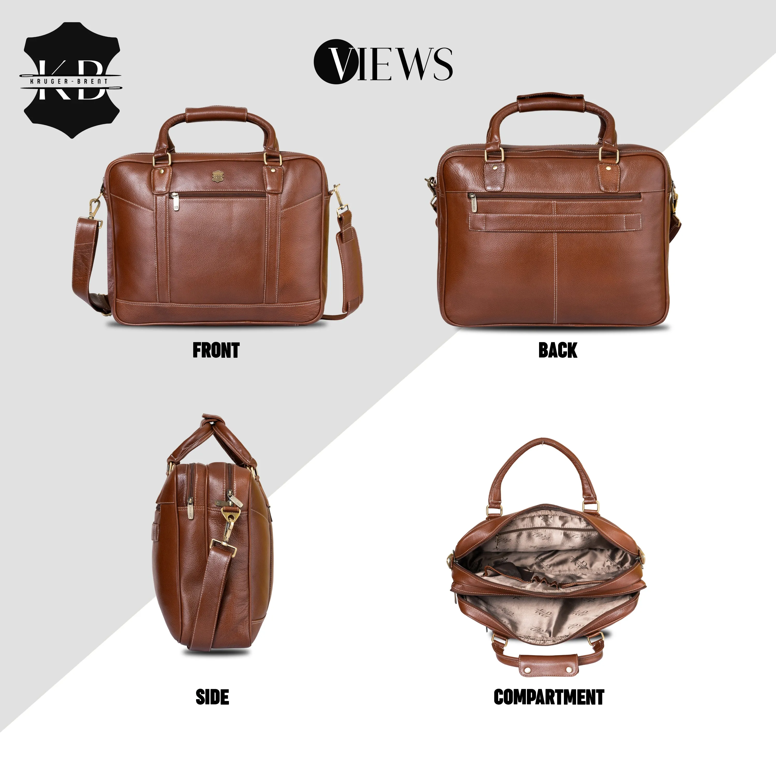 Kuger-Brent Spectre Brown Genuine Leather Unisex Messenger Bag