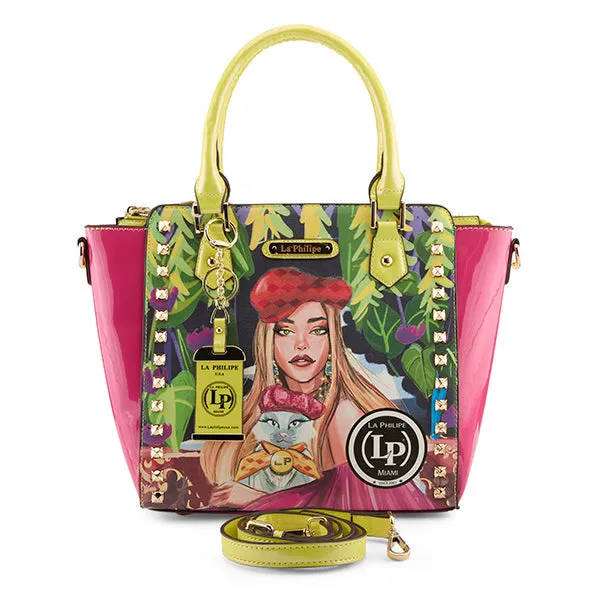La Philipe Blooming Garden Women's Leather Satchel Bag Lp1022 17