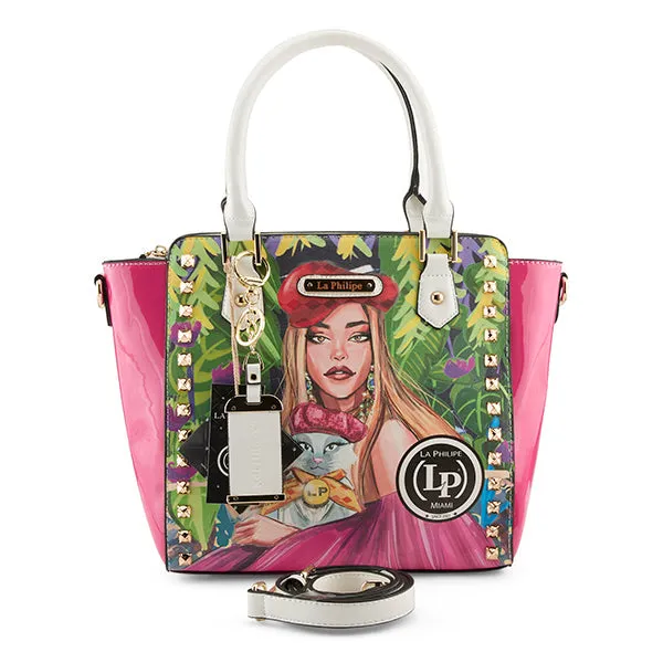 La Philipe Blooming Garden Women's Leather Satchel Bag Lp1022 17