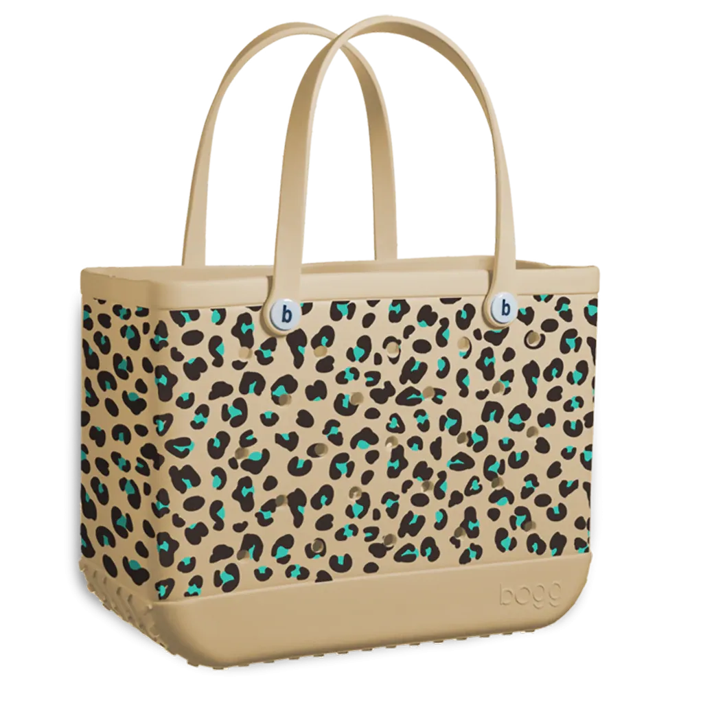 Large Bogg Bag - Leopard Turquoise