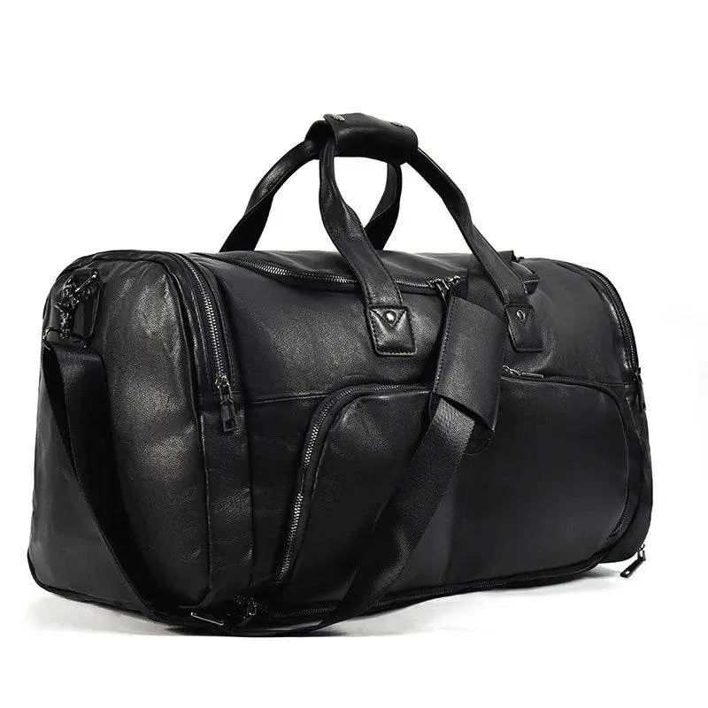 Large Genuine Leather Travel Bag – Soft Cowhide Weekender