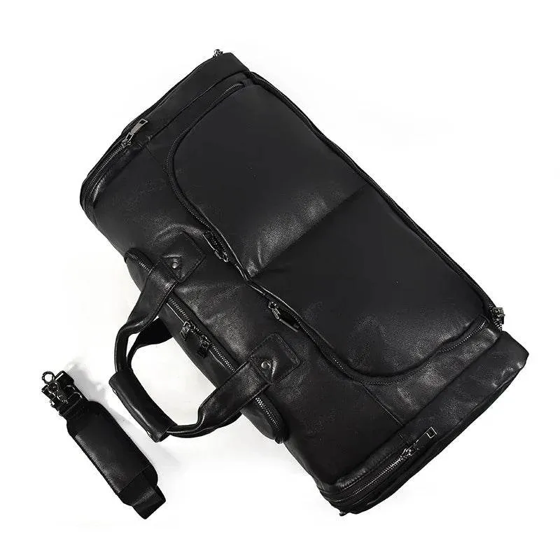 Large Genuine Leather Travel Bag – Soft Cowhide Weekender