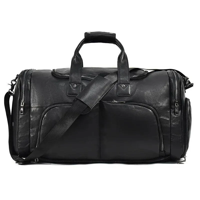 Large Genuine Leather Travel Bag – Soft Cowhide Weekender