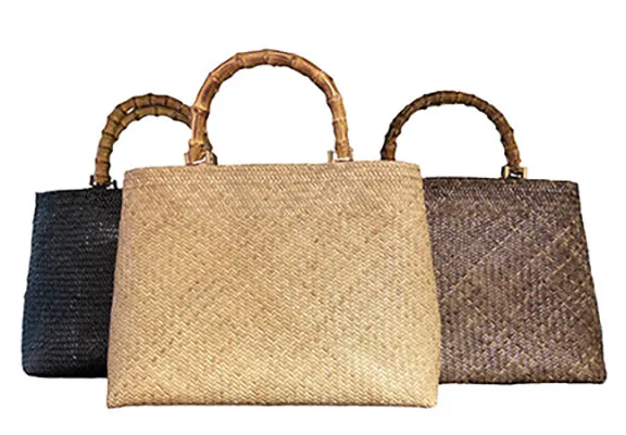 Large Rattan Bag (Bamboo Handle)