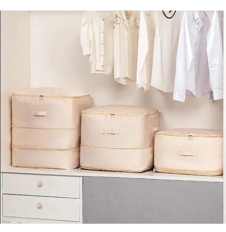 Large Self Compressing Storage Bags for Bedding Space Saving Vacuum Sealed Stylish Home Storage Accessory