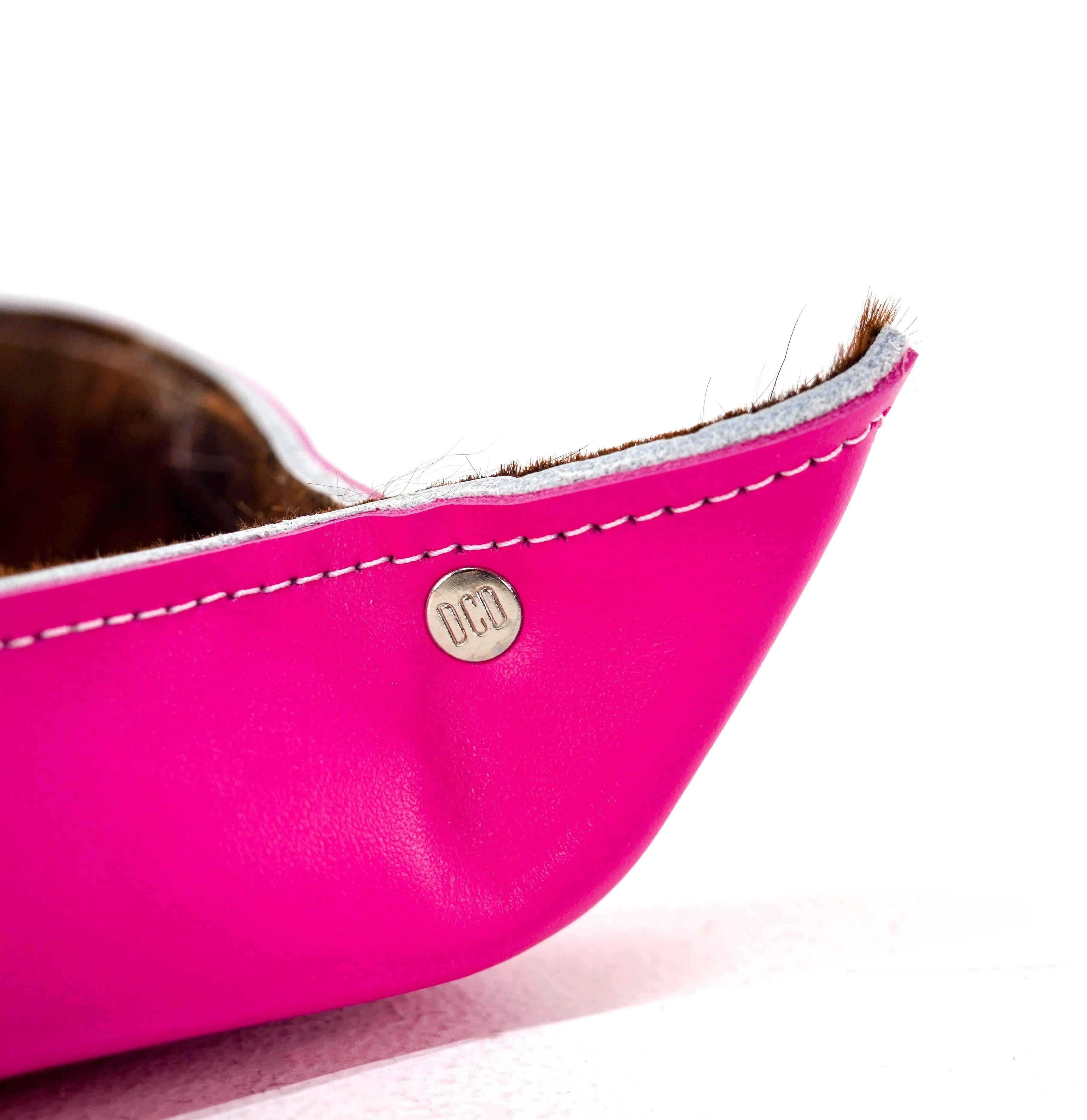 Large Tray - Smooth Hot Pink Leather w/ Western Barbie Skulls