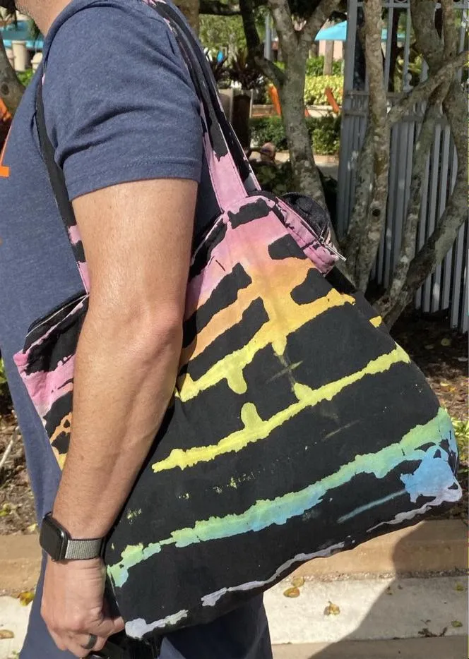 Large Zip Reverse Dye Tote