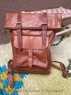 Leather Backpack Rucksack, Leather Travel Bag, Handmade Leather Backpack, Leather Bag