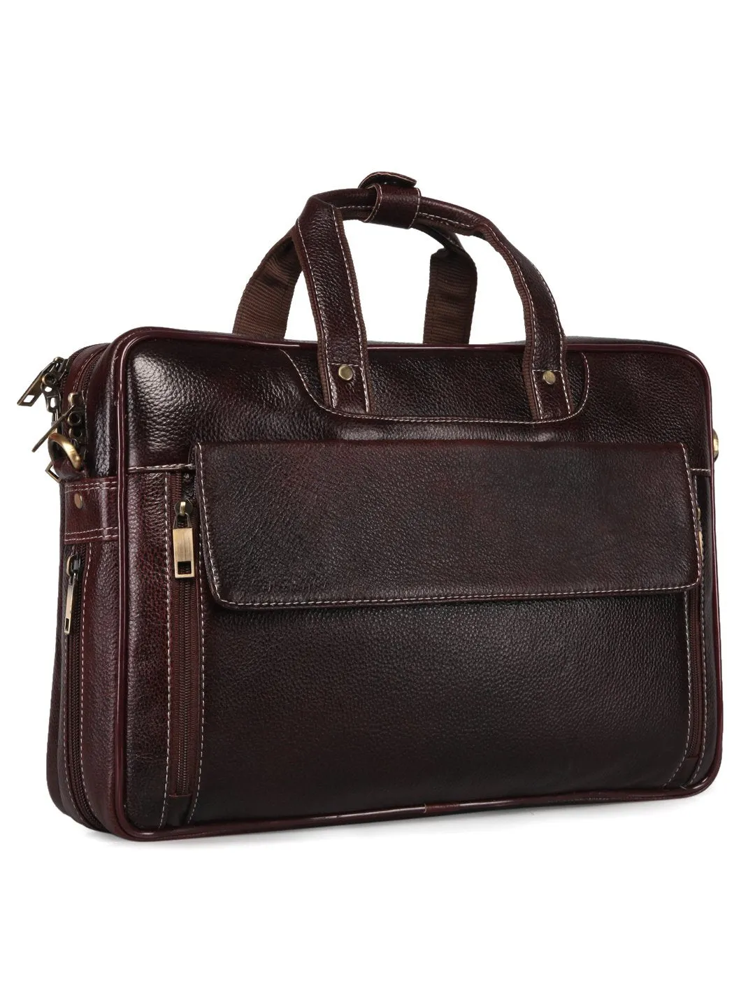 Leather men?s formal office laptop messenger bag