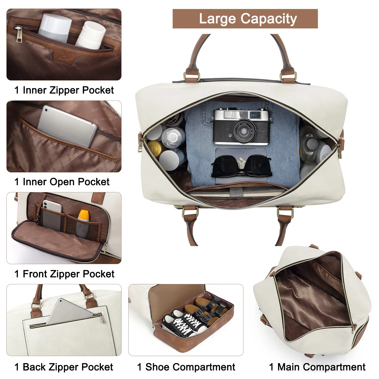 Leather Oversized Weekender Bags