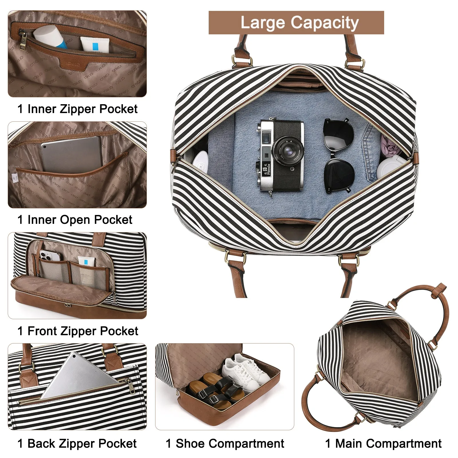 Leather Oversized Weekender Bags