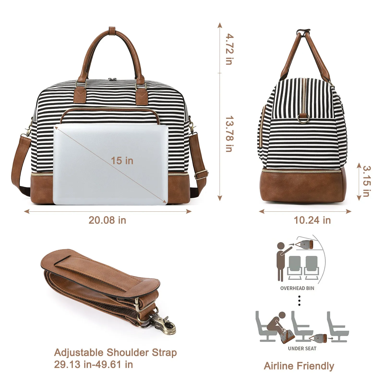 Leather Oversized Weekender Bags