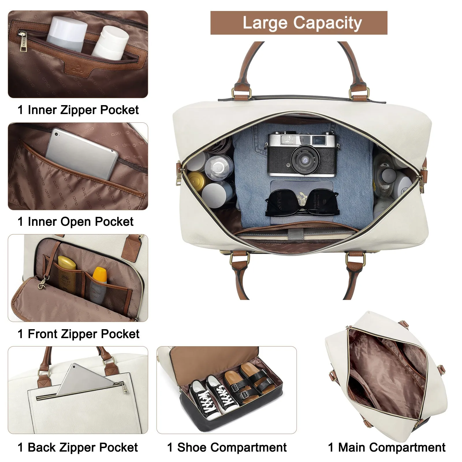 Leather Oversized Weekender Bags